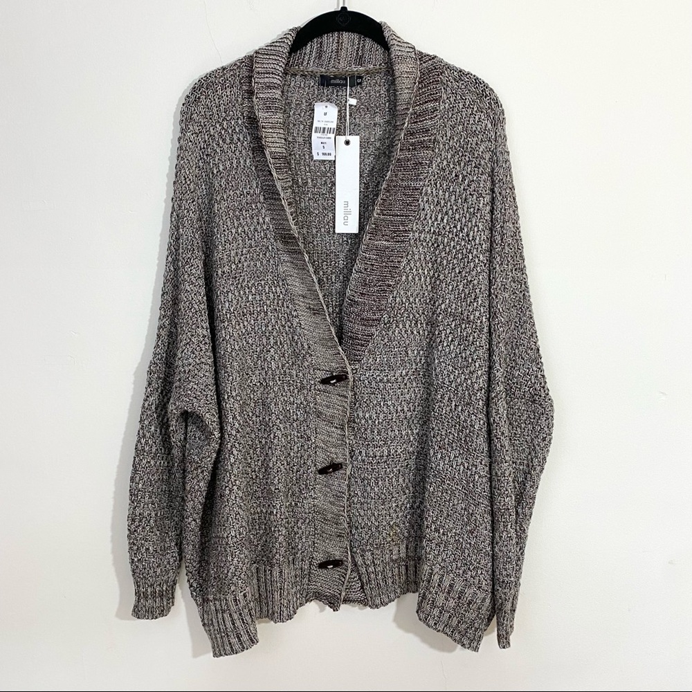 NWT LF Millau Toggle Cardigan Sweater Grey Black Gray Slouchy Oversized Small